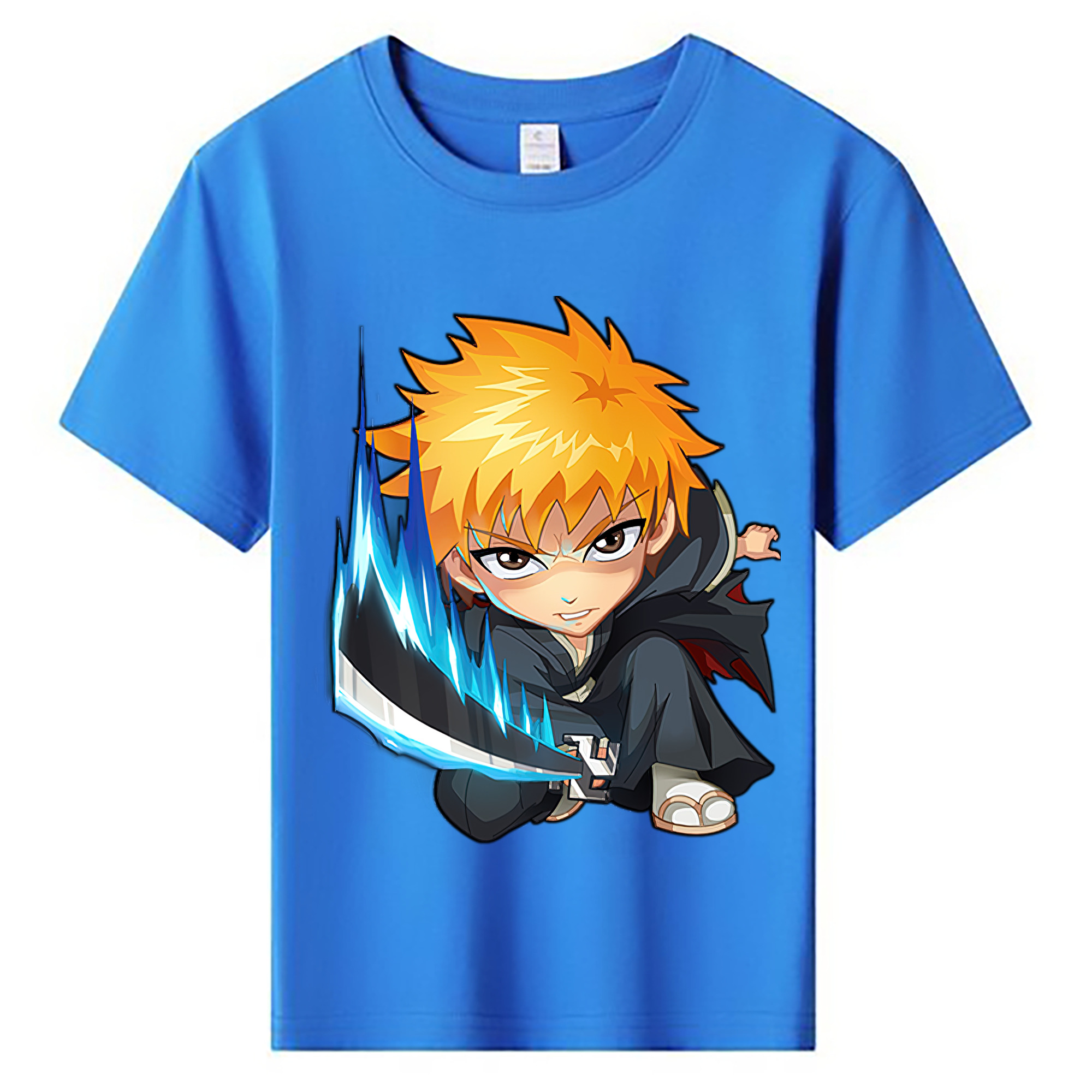 （画像用） ブリーチ 黒崎一護（くろさき いちご）BLEACH Kurosaki Ichigo 綿100％キッズTシャツ（フロントプリント）